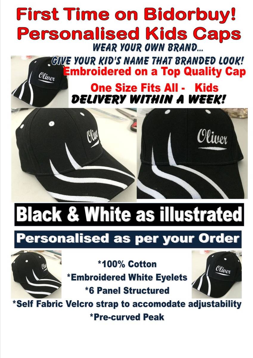 Hats & Caps ANOTHER FIRST!! Personalised Embroidered Kids Cap